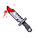 pixel of a bloodied knife