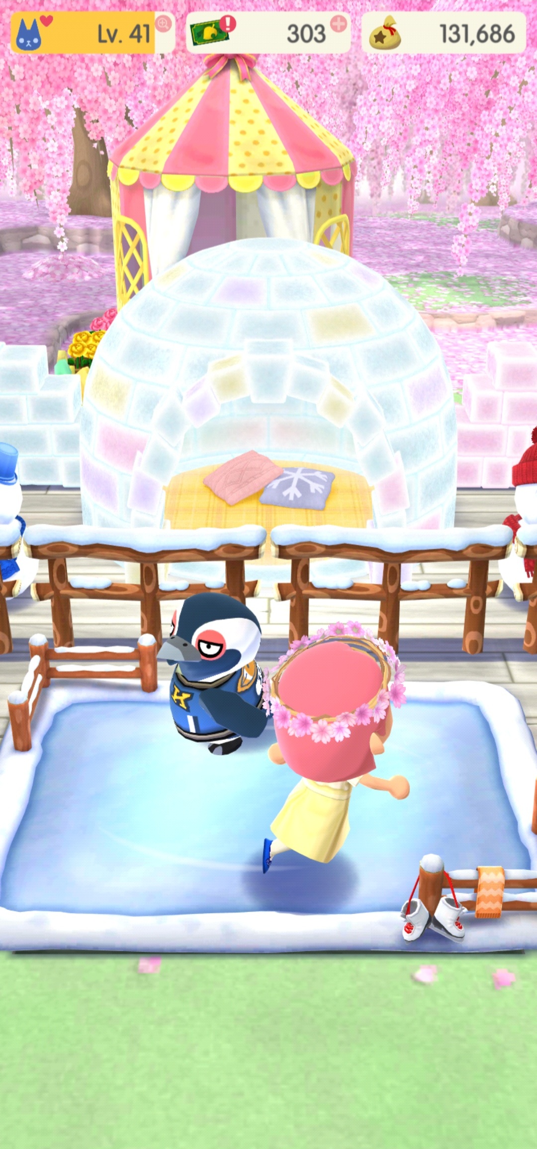 Vayla and Tex are ice skating.