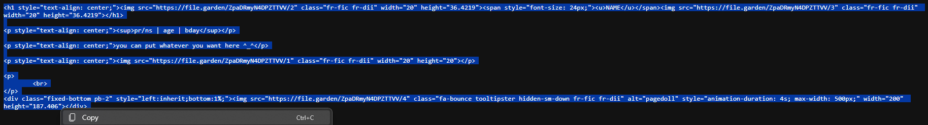 🌈 F2U beginner HTML #3 on Toyhouse