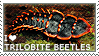 a stamp with a picture of a trilobite beetle on it with text reading I Heart Trilobite Beetles