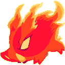 art of a small creature resembling a boar made entirely out of flames