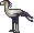 pixel art of a secretary bird