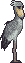 pixel art of a shoebill stork