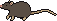 pixel art of a fully brown rat, facing left