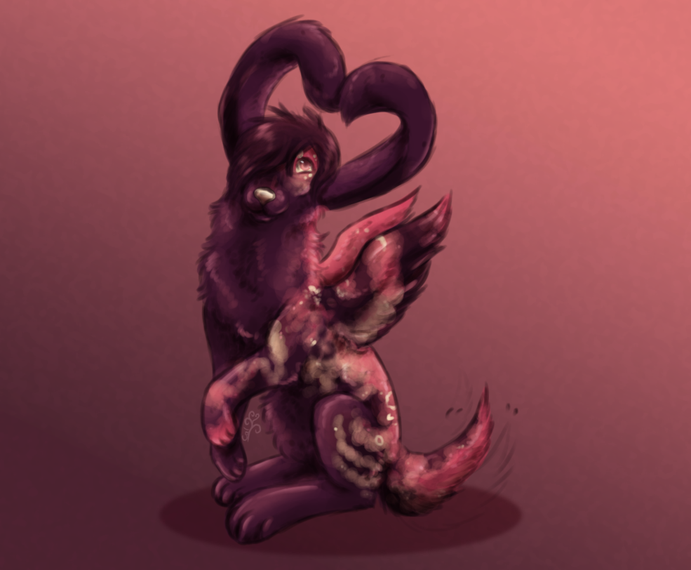 Genekit sitting up making heart ears