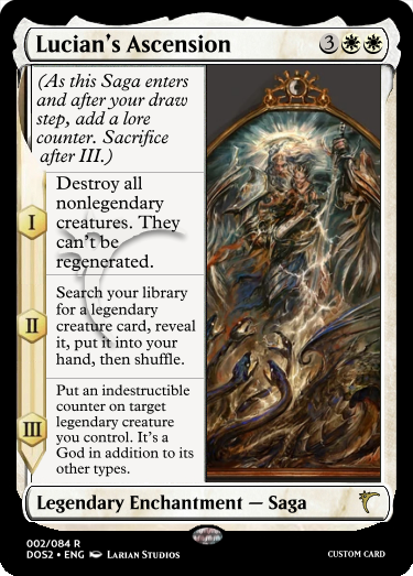 A fake Magic: The Gathering card called Lucian's Ascension, details below