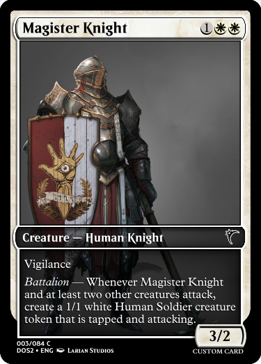 A fake Magic: The Gathering card called Magister Knight