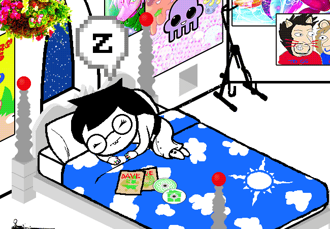Jade sleeping peacefully on her bed