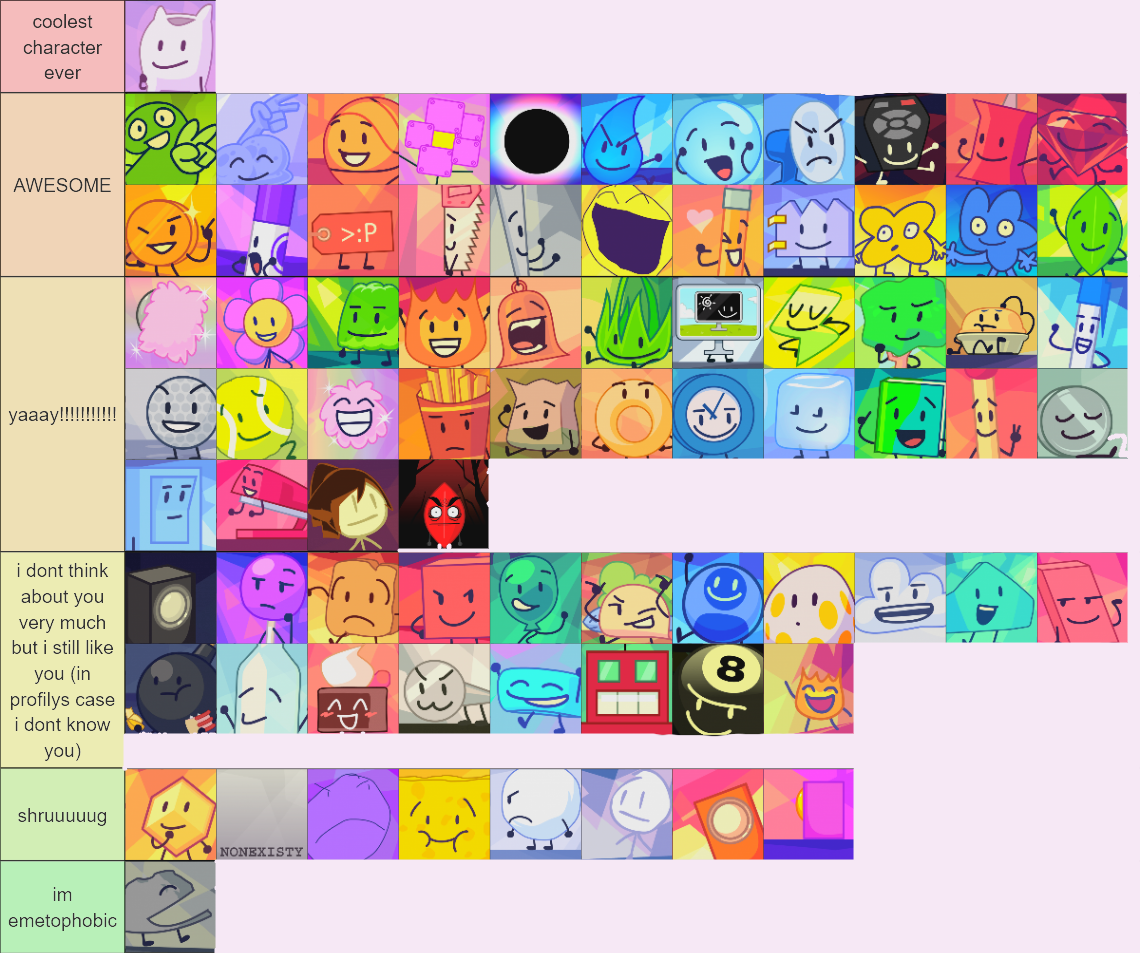 bfdi tierlist