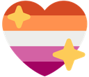 Heart-shaped lesbian pride flag emoji