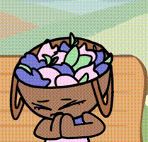 official ingame animation of bassie from dandy's world, cropped to only show her