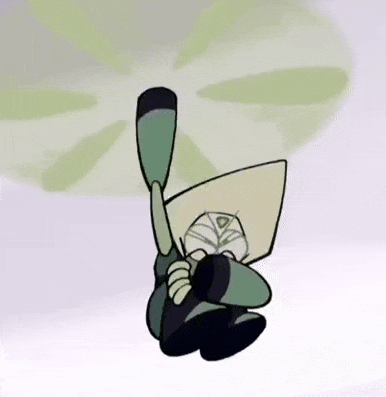 peridot from steven universe giggling maniacally as she flies off