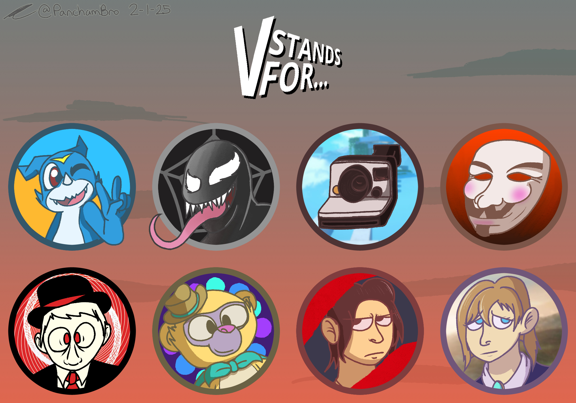 Art for the V Stands For... theme