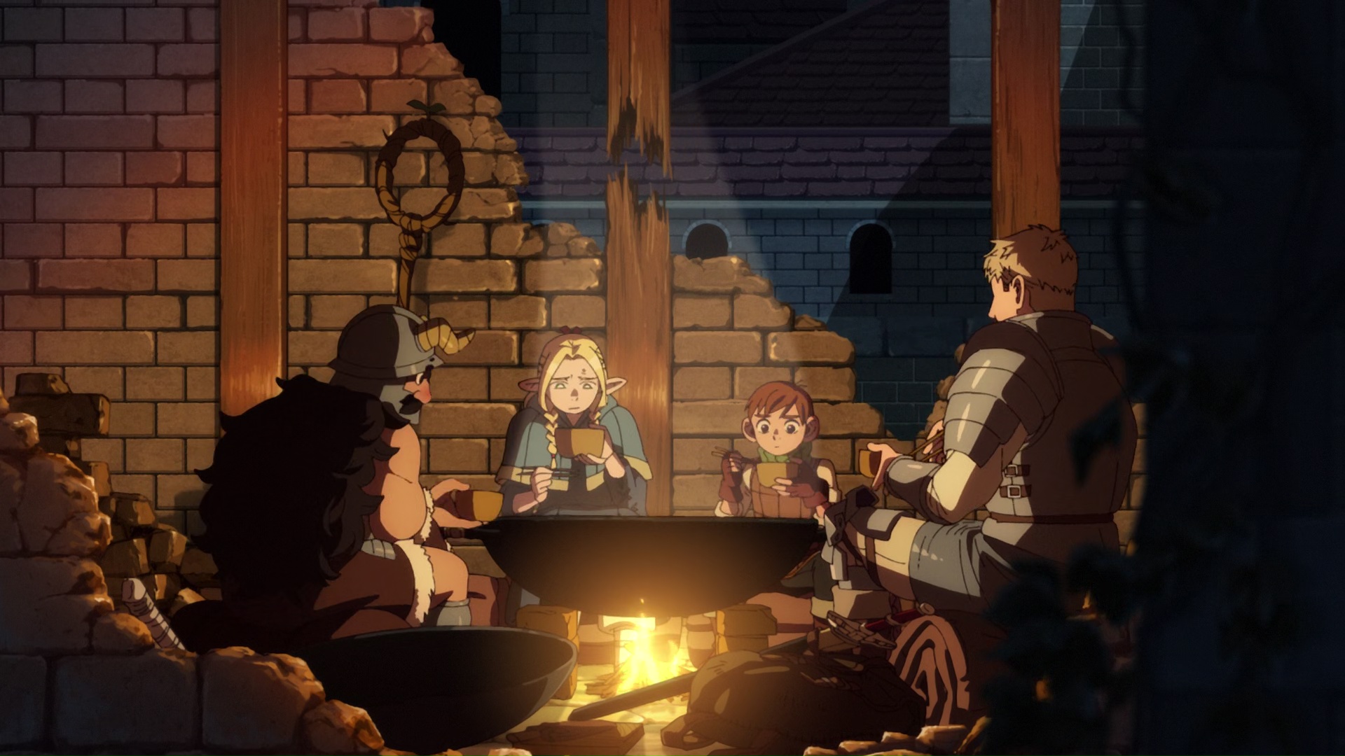 Screenshot from the 2024 anime Dungeon Meshi, or Delicious in Dungeon