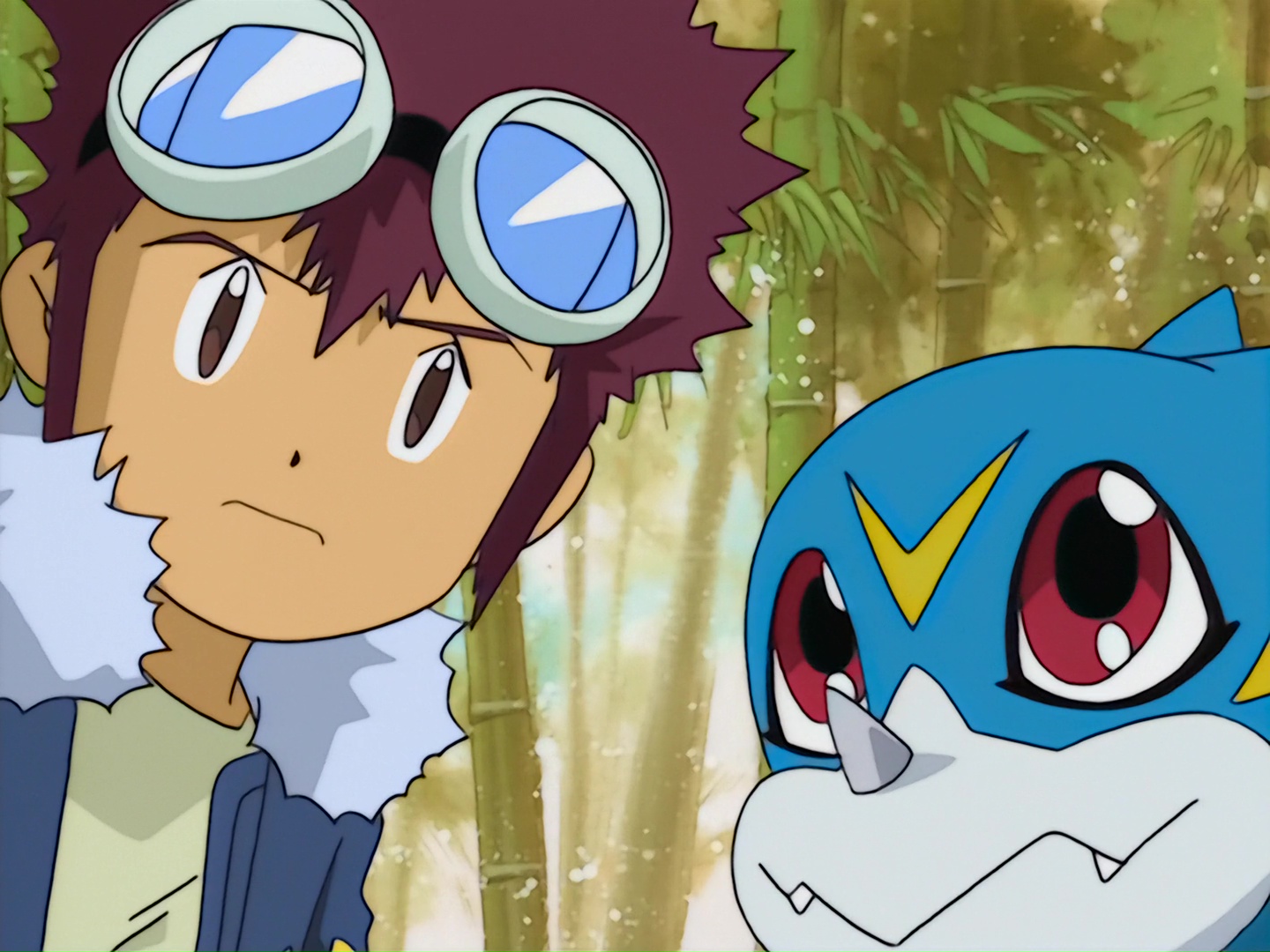 Screenshot from the 2000 anime Digimon Adventure 02