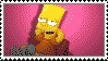 Bart leaning back as a light sweeps around him