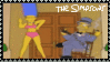 Marge dancing while Homer rocks on a chair