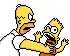 Homer strangling Bart