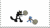 itchy and Scratchy hitting each other with mallets