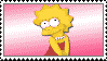 Lisa with scrolling pink background