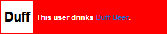 This user drinks Duff Beer.