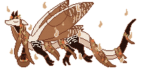 A small, autumn colored pixel veilspun with similarly colored flowers in her hair. Petals from a marigold flowerfall are gently bobbing around the veilspun.