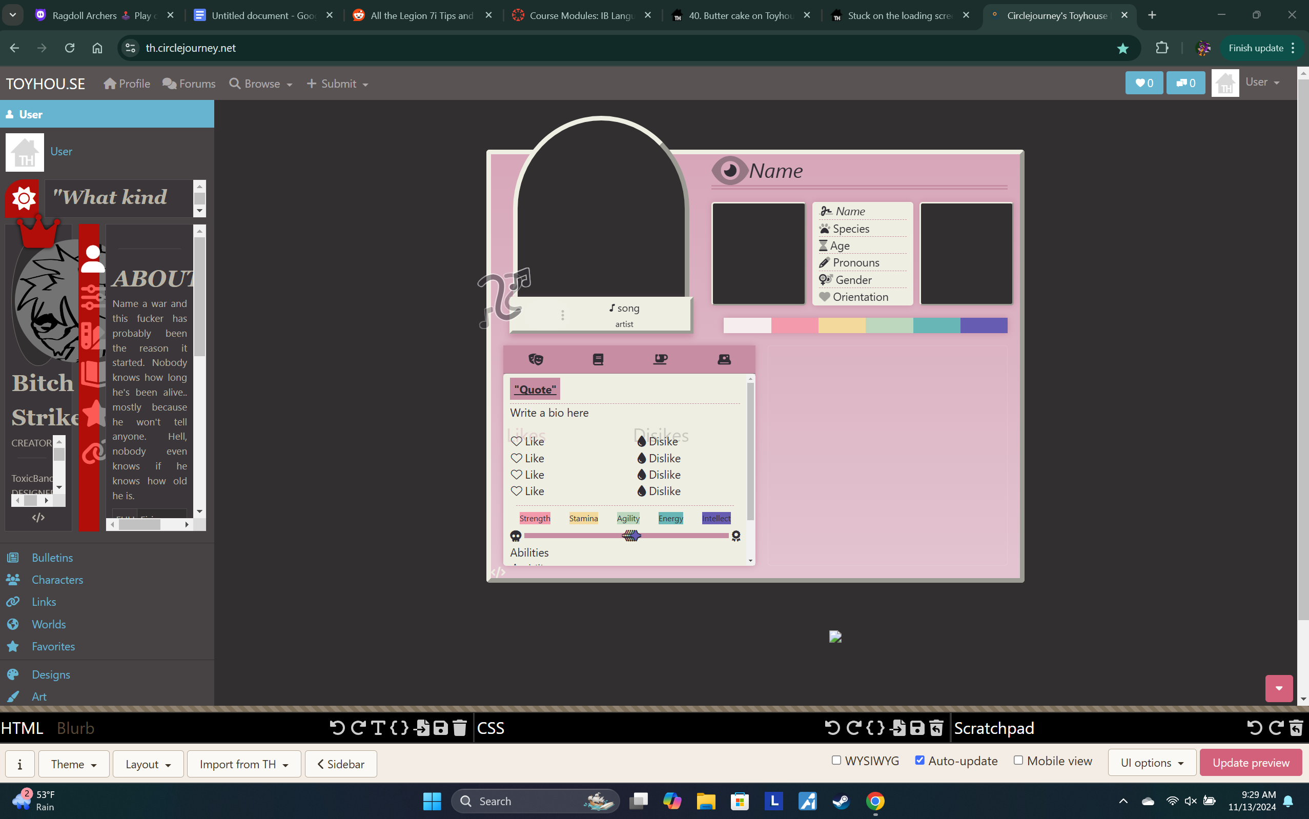 Stuck on the loading screen error on Toyhouse