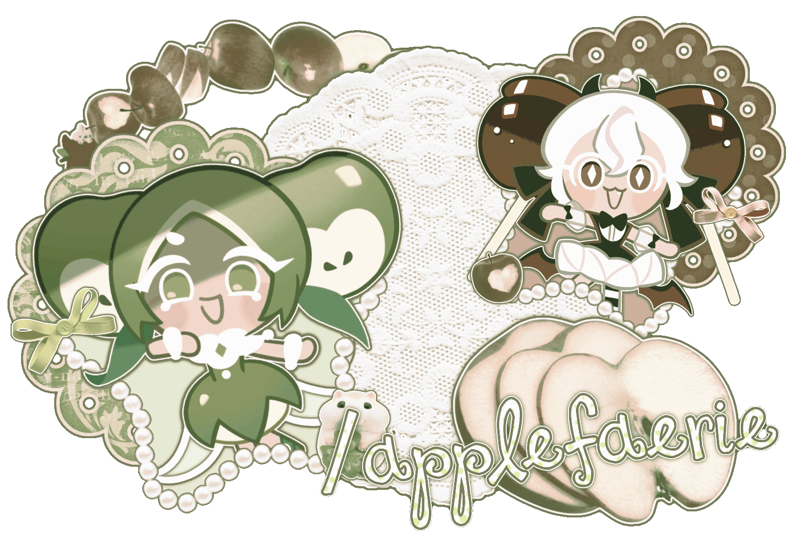 apple faerie cookie and candy apple cookie graphic with the text "/applefaerie"
