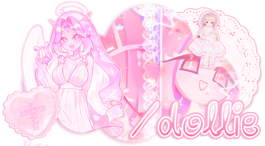 main graphic with the text "/dollie" - art by jinxchuu_ on twitter