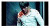 a stamp with Hannibal Lecter covered in blood looking very sexy