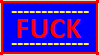 Blue and red stamp with the text 'fuck'