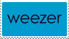 Blue stamp with the text 'Weezer'