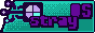 a teal sitebutton with a slanted left-side. it contains a stylized computer component inside of it, the circuit-board-like symbols of the component breaching the outer-line of the slanted side. there is purple text on it which says 