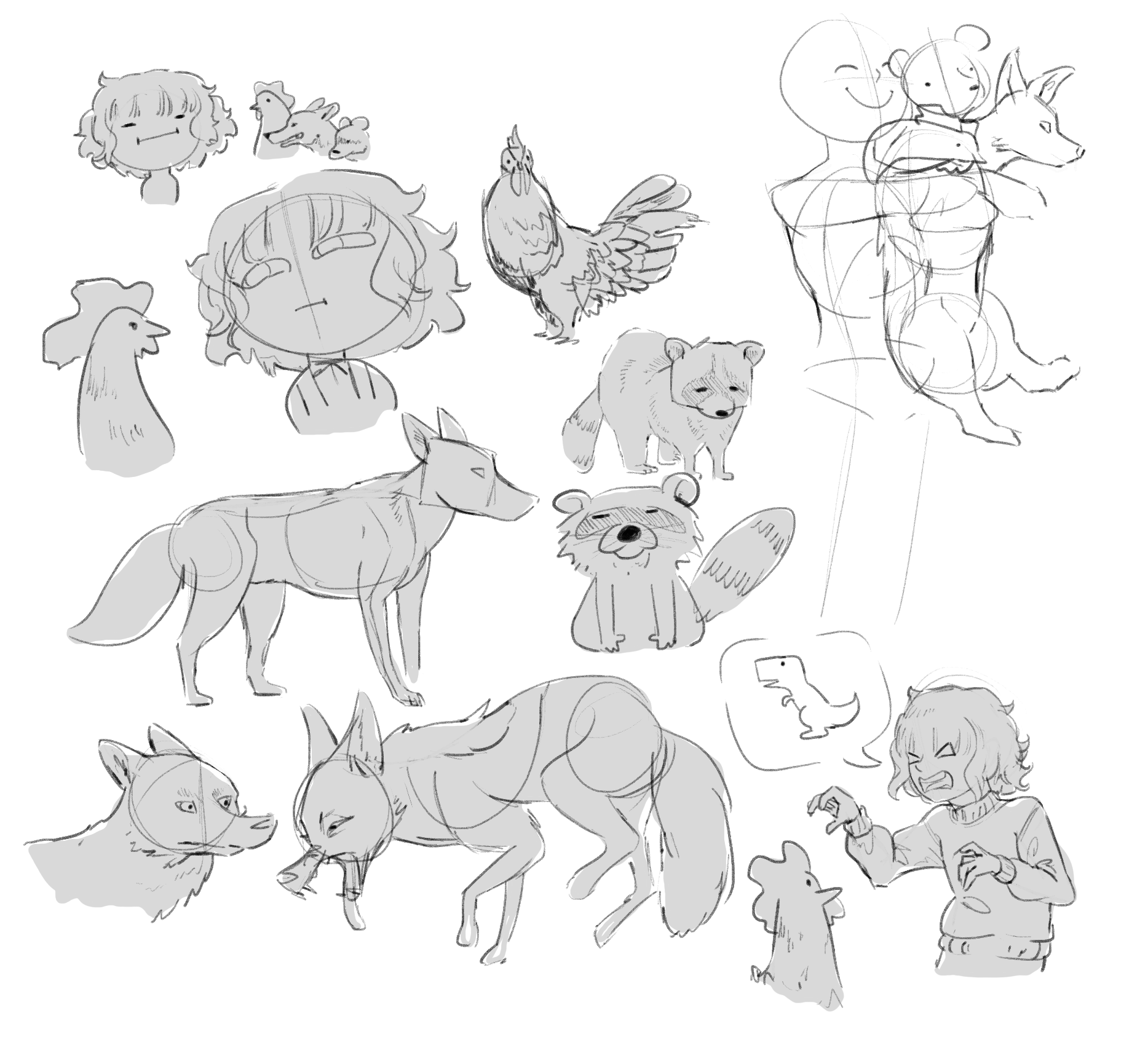 Coyotemera practice sketches