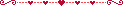 a red pixelated heart divider, with a swirly line at either end