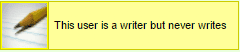 This user is a writer but never writes