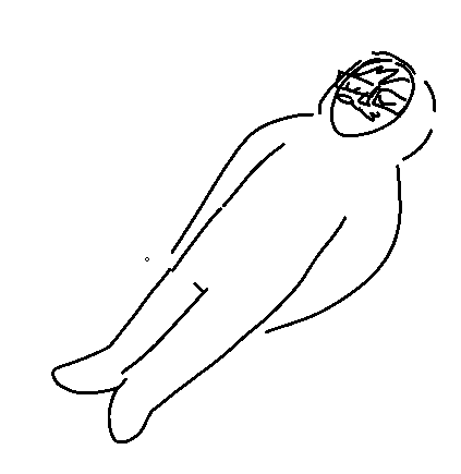 very shitty sketch of my friend lying on the ground in a onesie