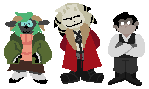 Mera Eventide, Scrawl, and Nathanial Guyson.