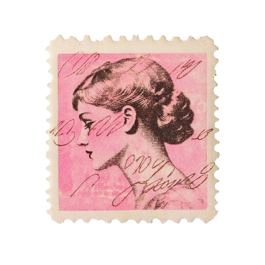 a lady on a stamp
