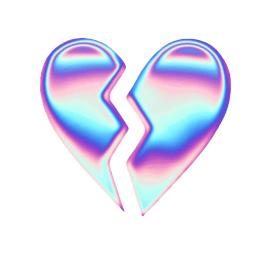 irridescent broken heart emoji