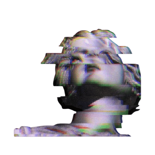 glitchy statue