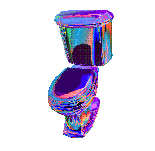 irridescent rotating toilet