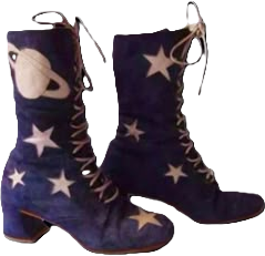 blue space themed boots