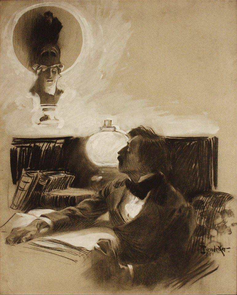 Illustration for Poe's The Raven by Leyendecker
