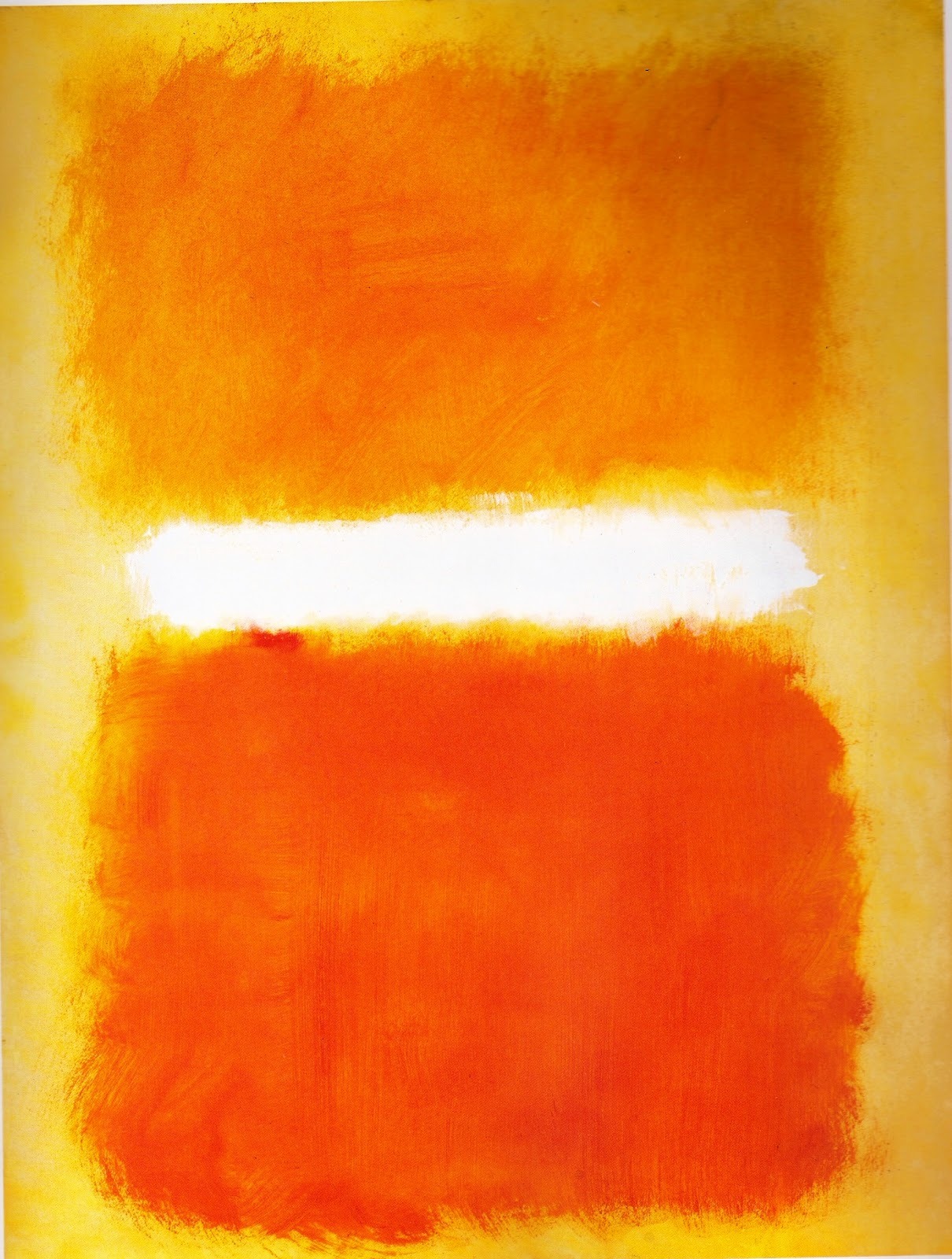 Untitled (orange and white on yellow)