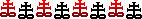 red black satanic crosses