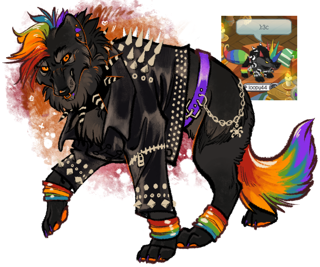 my Animal Jam dire wolf fit
