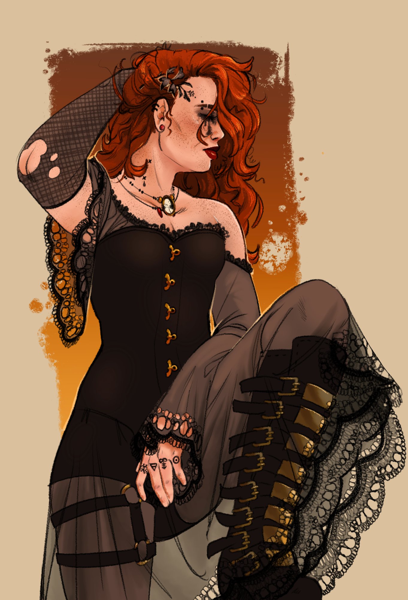 modern/goth AU Molly O'Shea
