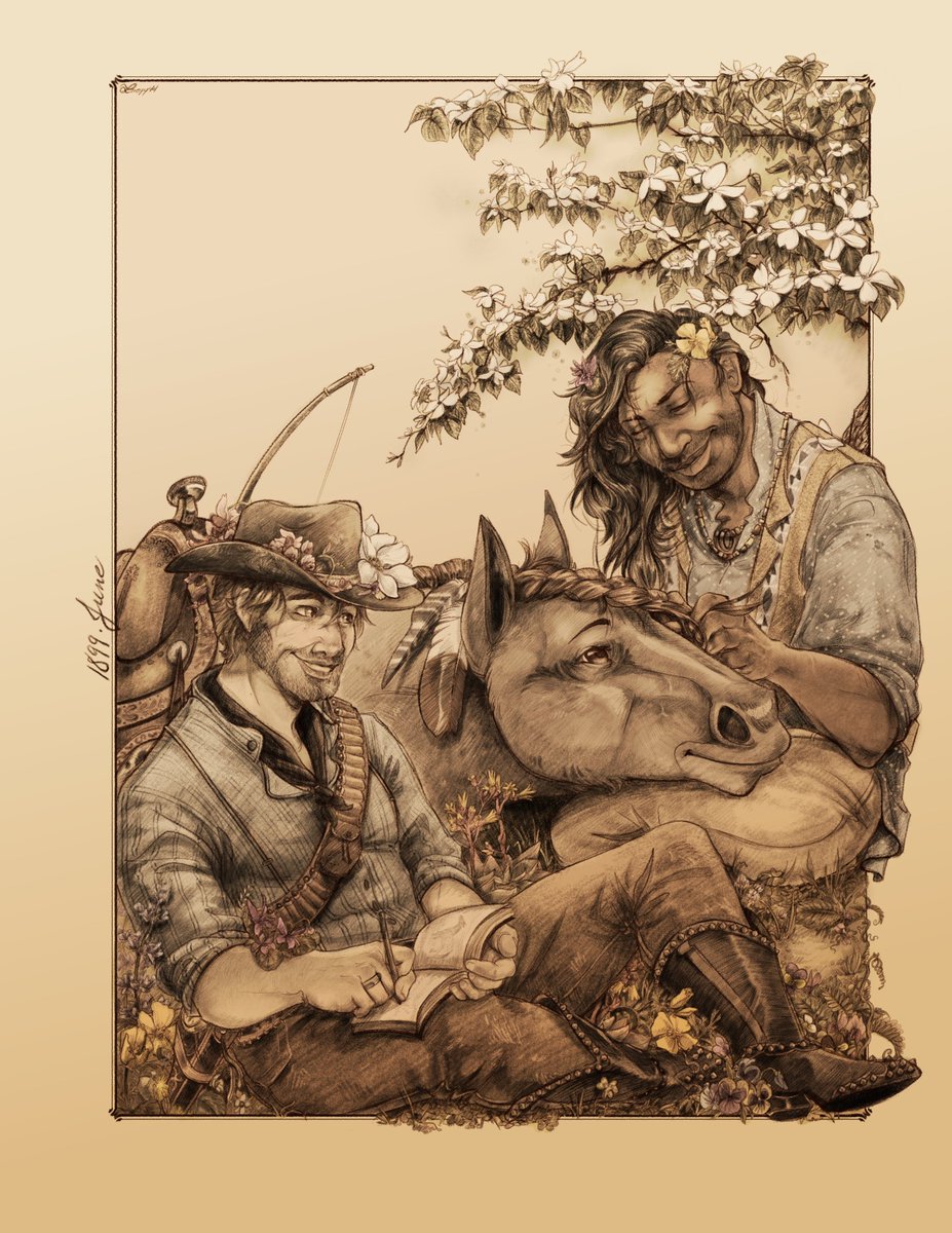 Arthur and Charles for an rdr2 zine