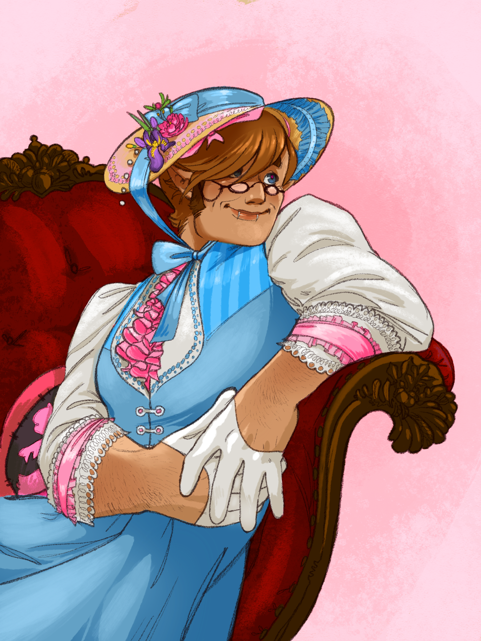 Salieri chillin' on the chaise lounge